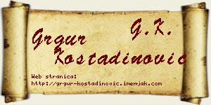 Grgur Kostadinović vizit kartica
